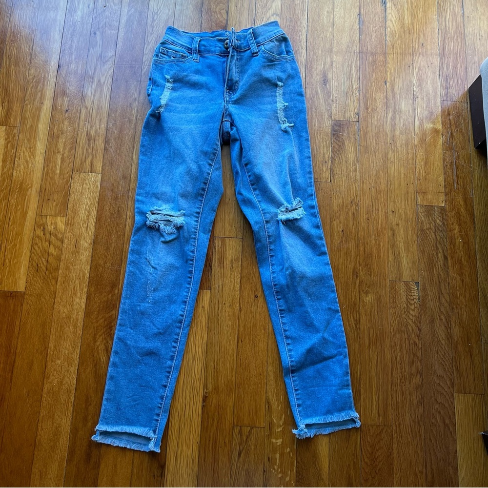 JOE’S JEANS THE ROCKER RAW HEM ANKLE SKINNY IN FRENCH BLUE kids size 10